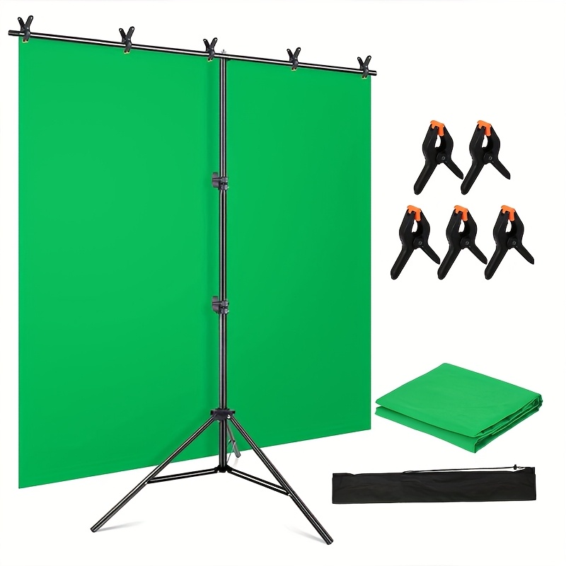 Green Screen Collapsible - Grünes Bildschirm-Hintergrund-Set mit Ständer, grüner Bildschirm-Hintergrund