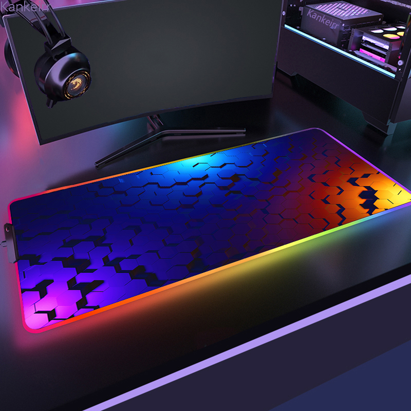Mouse Pad Extended Rgb - RGB Sechseckiges Mauspad 900x350 LED Gaming