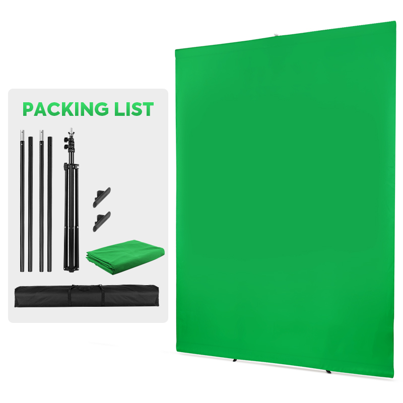Green Screen Collapsible - Stand Kit mit grünem Bildschirm Hintergrund,