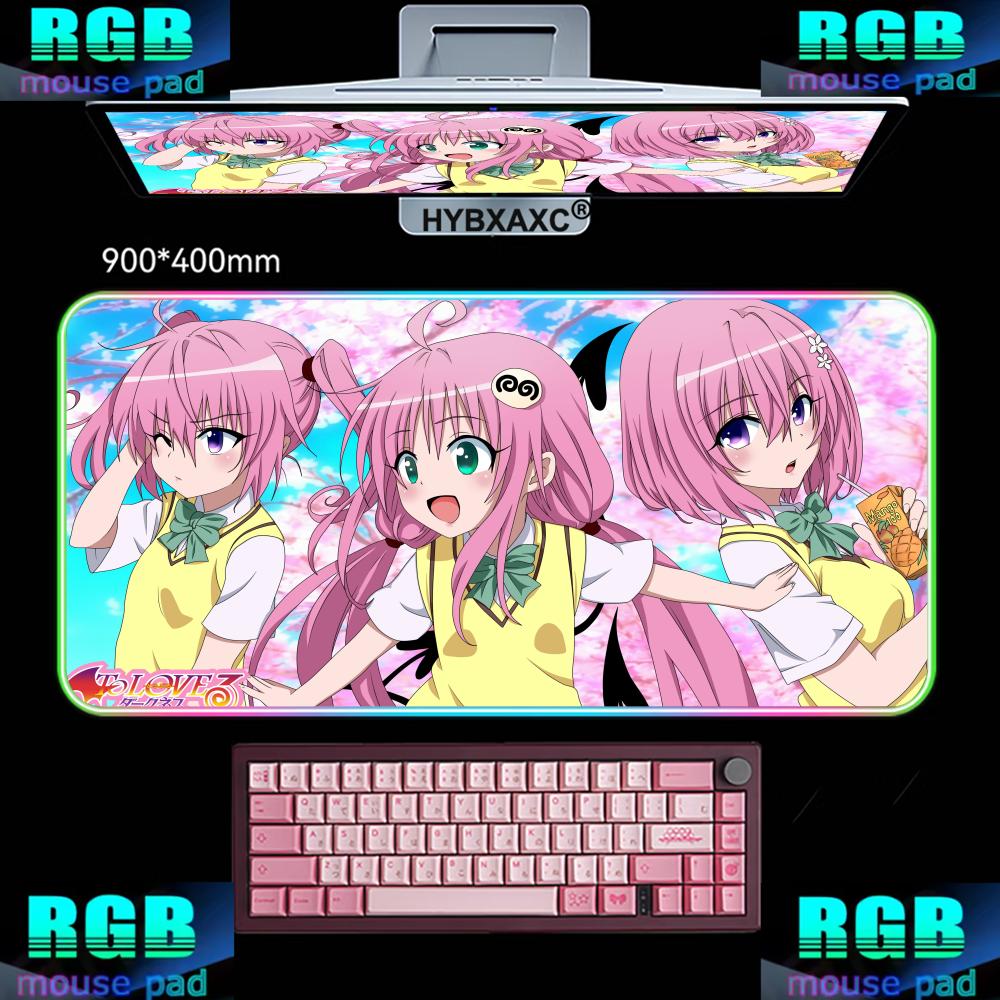 Mouse Pad Extended Rgb - Gummi-Mauspad To Love-Ru HD-Druck, Tastaturzubehör, Schreibtischunterlage,