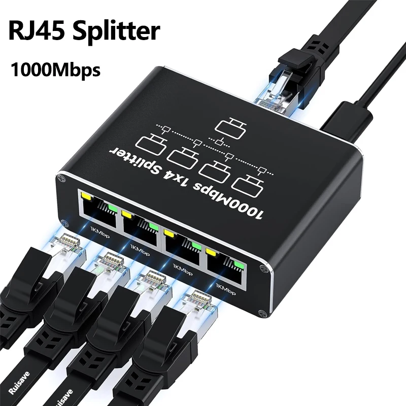 Esports Gaming Splitter - 1000Mbps Gigabit RJ45 Splitter LAN-Erweiterungsadapter Plug