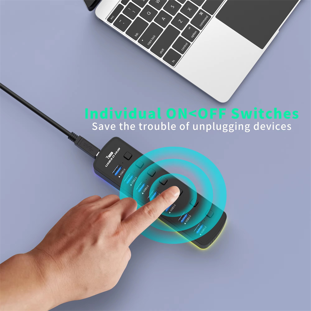 RGB USB 3.0 Hub mit 7 Anschlüs – Esports Gaming Splitter Bewertung und Preis