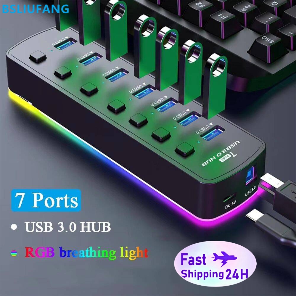 RGB USB 3.0 Hub mit 7 Anschlüs – Esports Gaming Splitter Bewertung und Preis